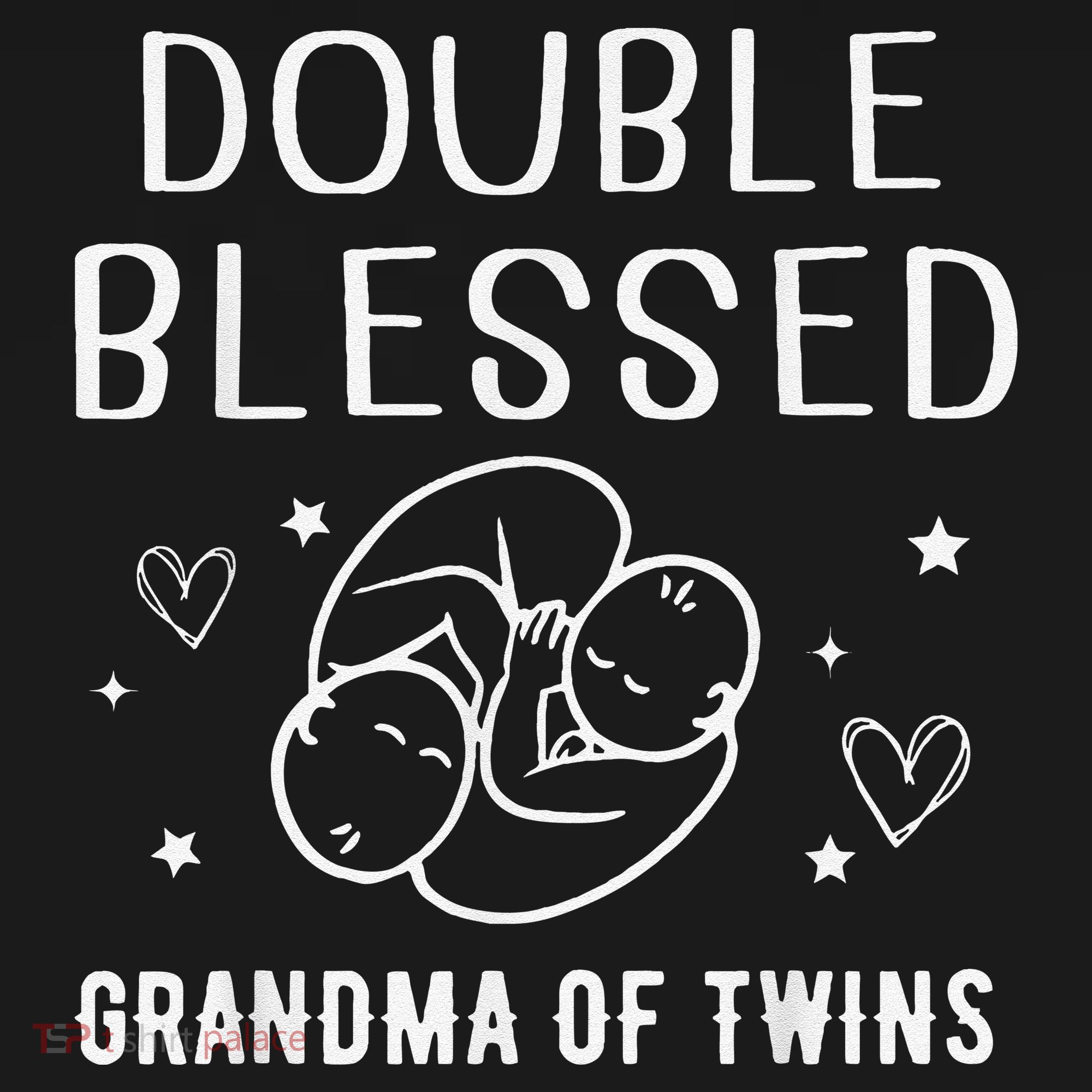 Double Blessed Grandma Of Twins Nana Grandmother Funny T-Shirt