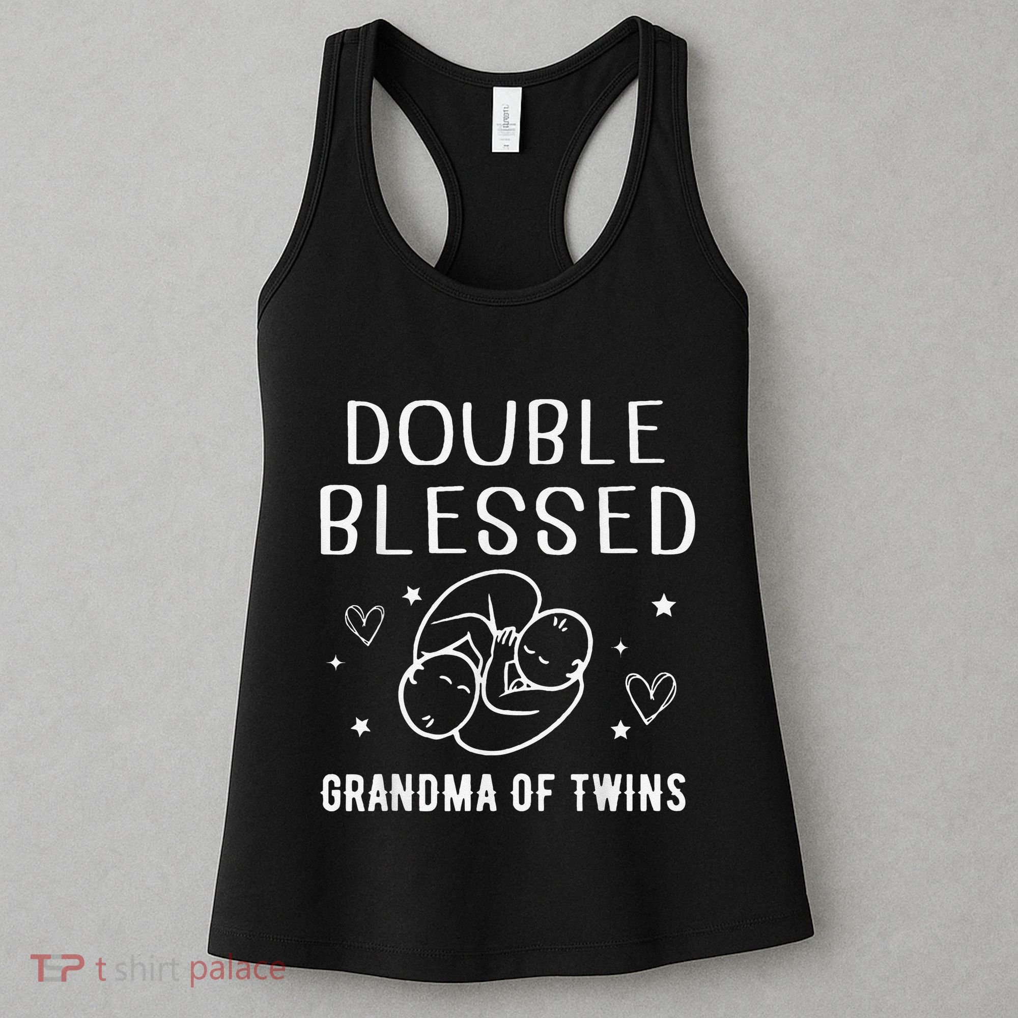 Double Blessed Grandma Of Twins Nana Grandmother Funny Women's Tank Top