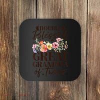 Double Blessed Great Grandma Of Twins Funny Twin Coaster thumb 0