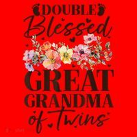 Double Blessed Great Grandma Of Twins Funny Twin Santa Hat thumb 1