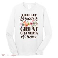 Double Blessed Great Grandma Of Twins Funny Twin Long Sleeve Shirt thumb 0