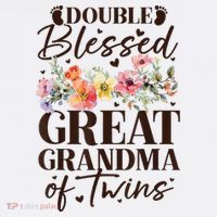 Double Blessed Great Grandma Of Twins Funny Twin Long Sleeve Shirt thumb 2