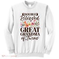Double Blessed Great Grandma Of Twins Funny Twin Sweatshirt thumb 0