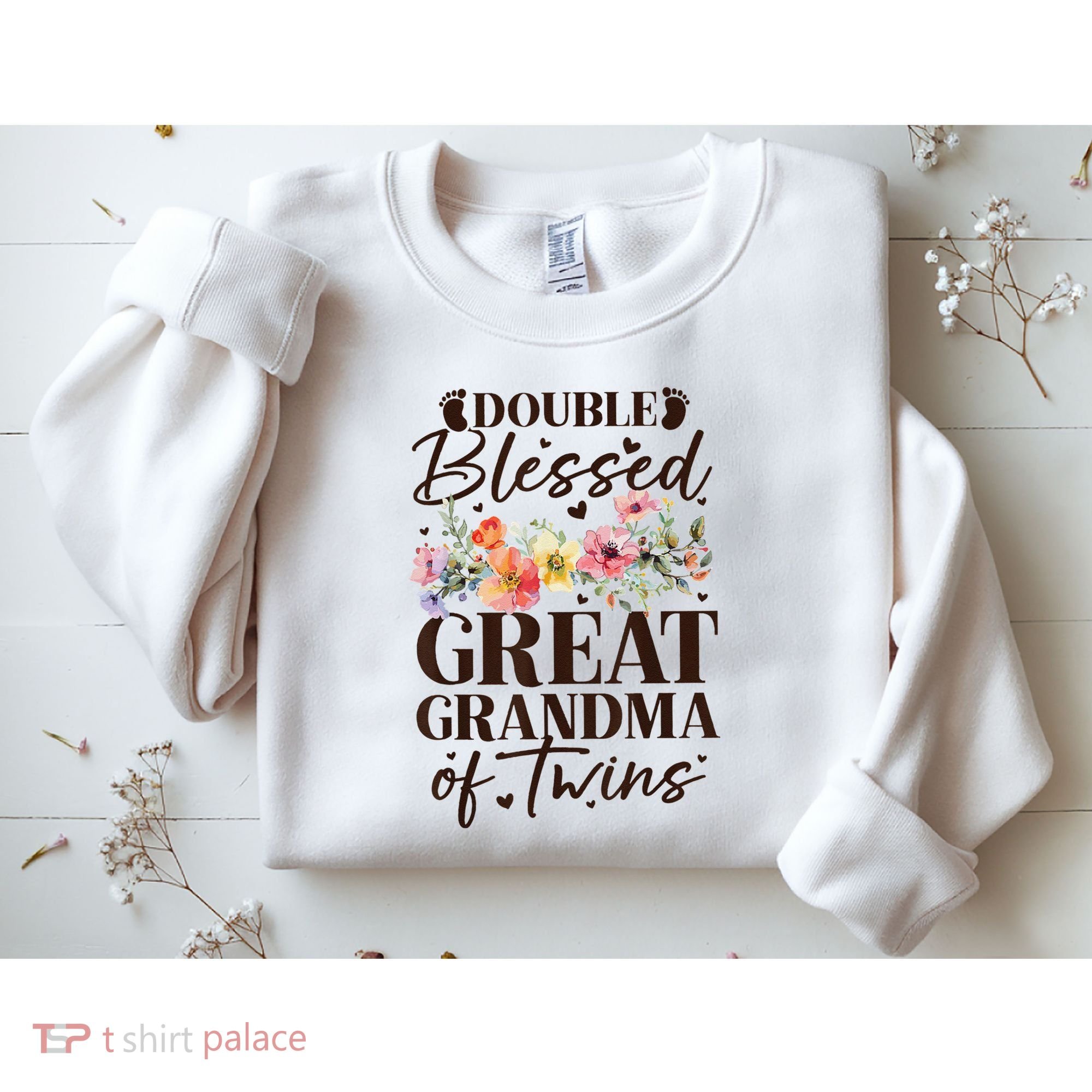 Double Blessed Great Grandma Of Twins Funny Twin Sweatshirt