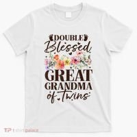 Double Blessed Great Grandma Of Twins Funny Twin T-Shirt thumb 0