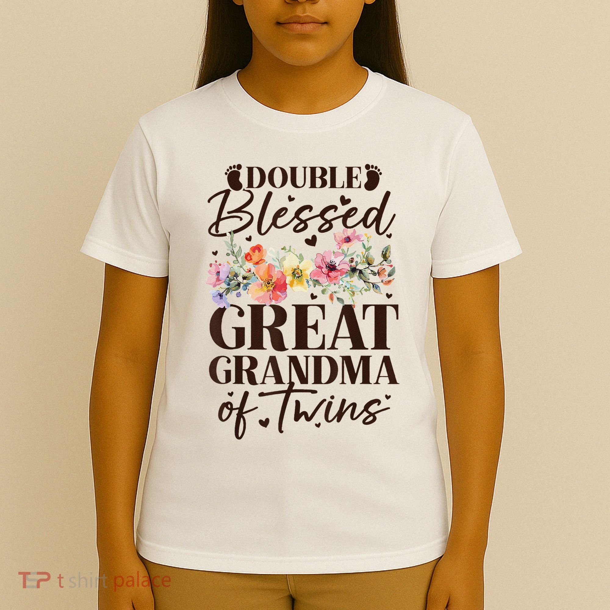 Double Blessed Great Grandma Of Twins Funny Twin T-Shirt