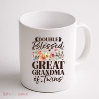 Double Blessed Great Grandma Of Twins Funny Twin Coffee Mug thumb 1