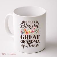 Double Blessed Great Grandma Of Twins Funny Twin Coffee Mug thumb 0