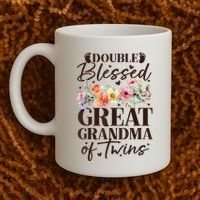 Double Blessed Great Grandma Of Twins Funny Twin Coffee Mug thumb 2