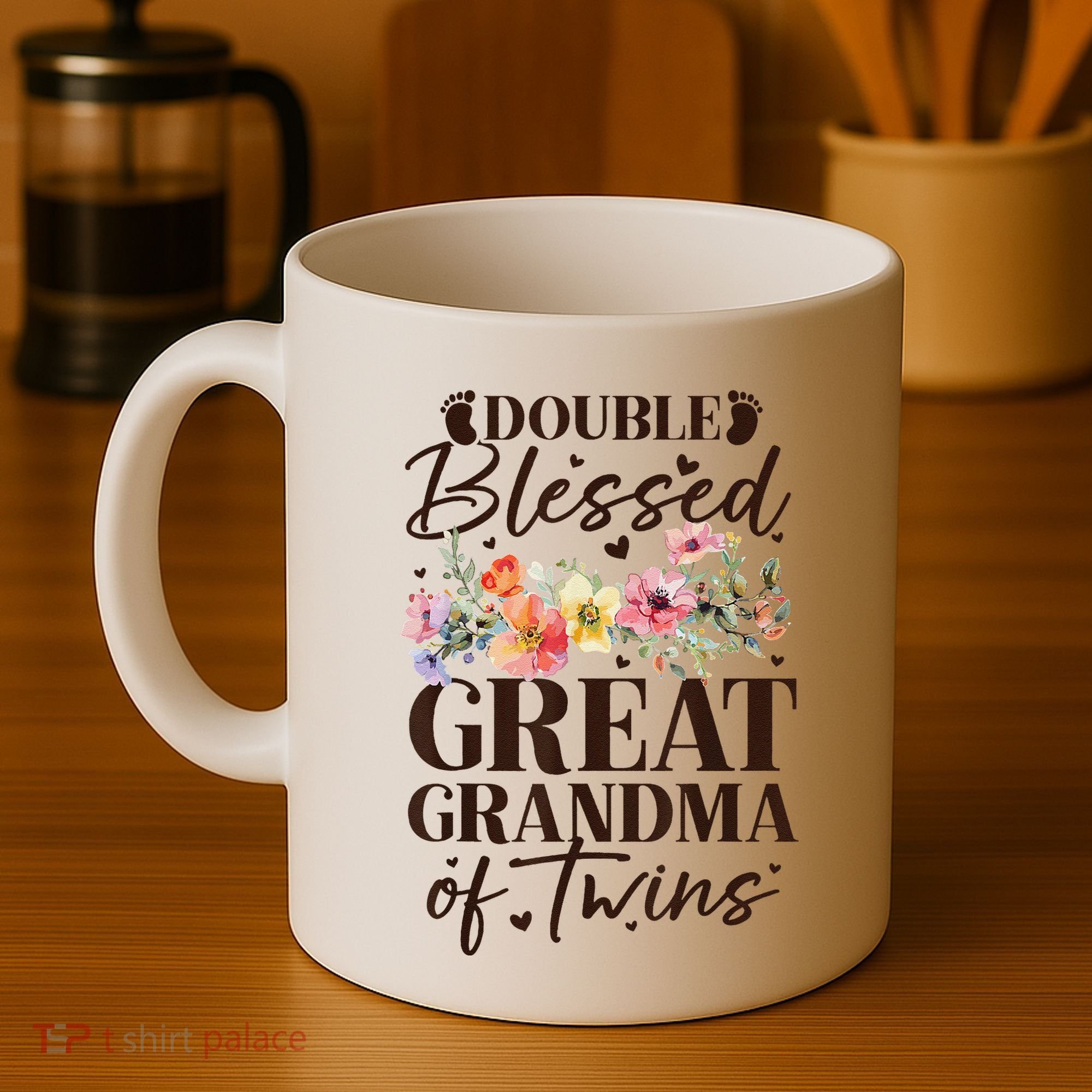 Double Blessed Great Grandma Of Twins Funny Twin Coffee Mug