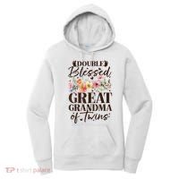 Double Blessed Great Grandma Of Twins Funny Twin Women's Hoodie thumb 0