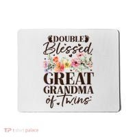 Double Blessed Great Grandma Of Twins Funny Twin Mousepad thumb 0