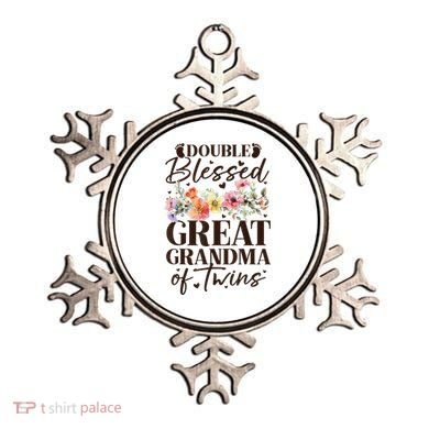 Double Blessed Great Grandma Of Twins Funny Twin Ornament