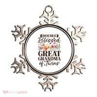 Double Blessed Great Grandma Of Twins Funny Twin Ornament thumb 0