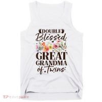 Double Blessed Great Grandma Of Twins Funny Twin Tank Top thumb 0