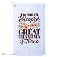 Double Blessed Great Grandma Of Twins Funny Twin Golf Towel thumb 0