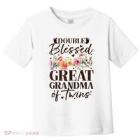 Double Blessed Great Grandma Of Twins Funny Twin Toddler T-Shirt thumb 0