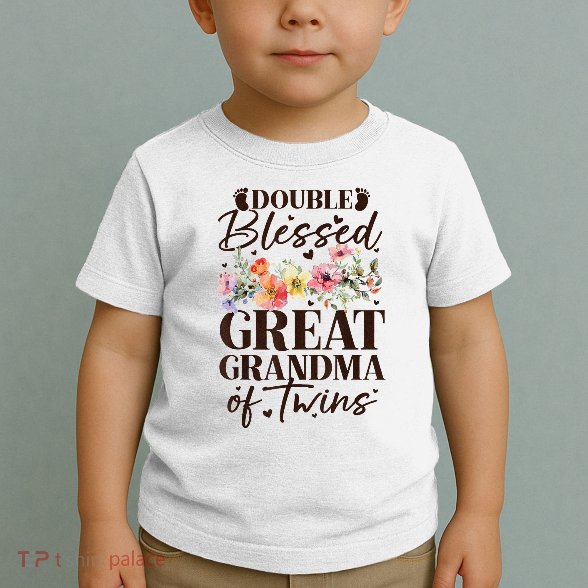 Double Blessed Great Grandma Of Twins Funny Twin Toddler T-Shirt
