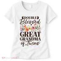Double Blessed Great Grandma Of Twins Funny Twin Women's T-Shirt thumb 0