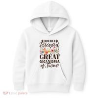Double Blessed Great Grandma Of Twins Funny Twin Kids Hoodie thumb 0