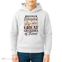 Double Blessed Great Grandma Of Twins Funny Twin Kids Hoodie thumb 4