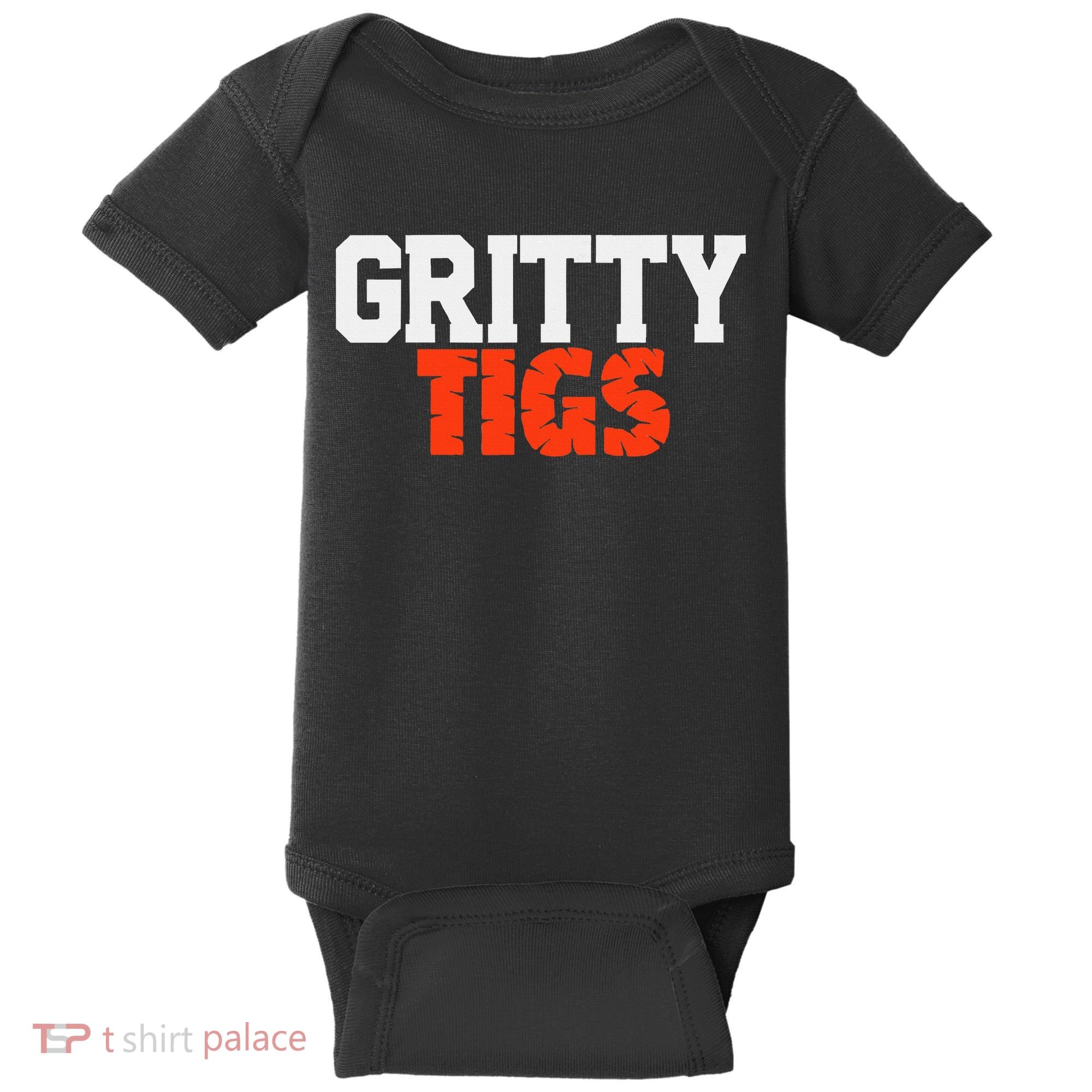 Detroit Baseball Gritty Tigs Baby Bodysuit