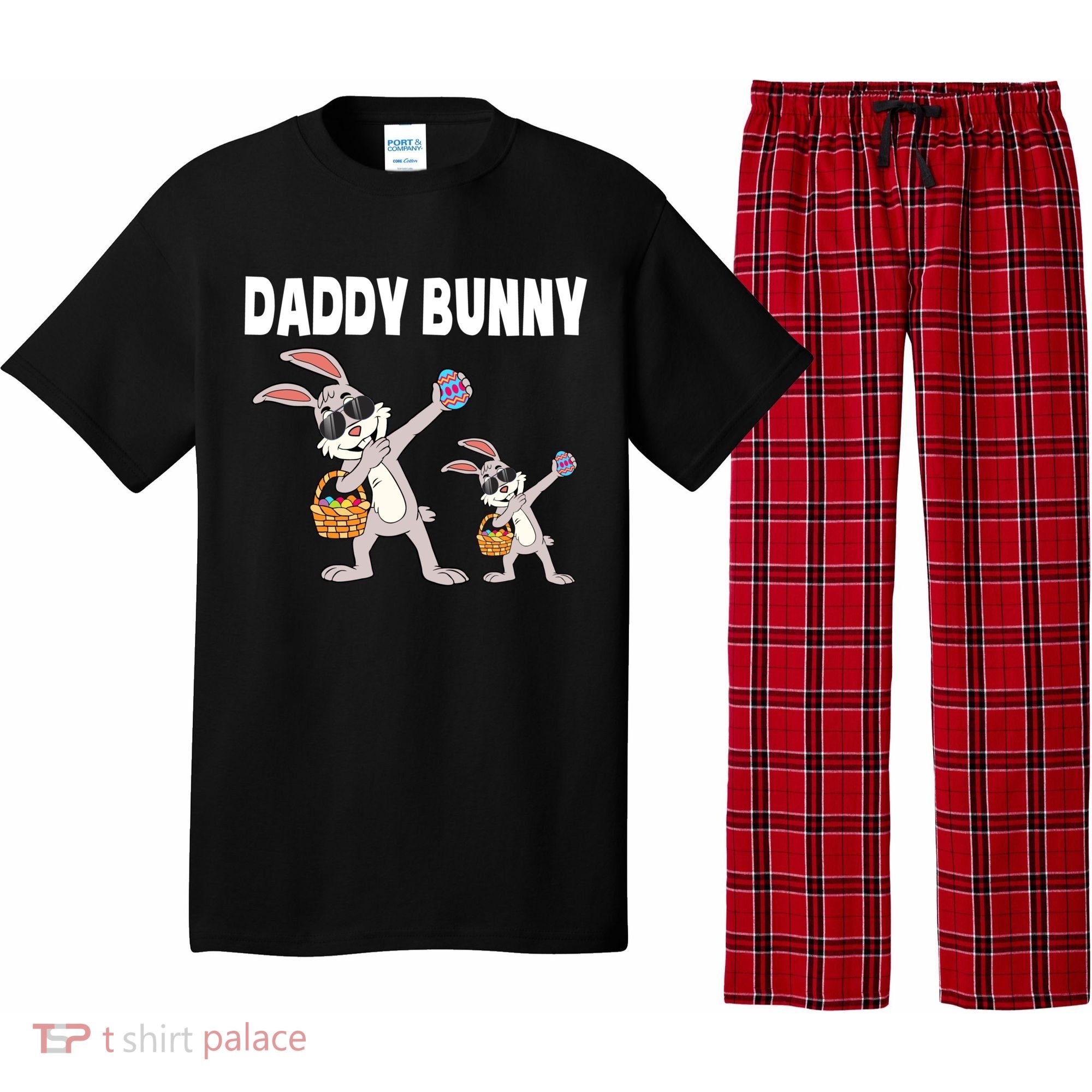 Daddy Bunny Gift Cute Matching Family Dad Easter Gift Pajama Set