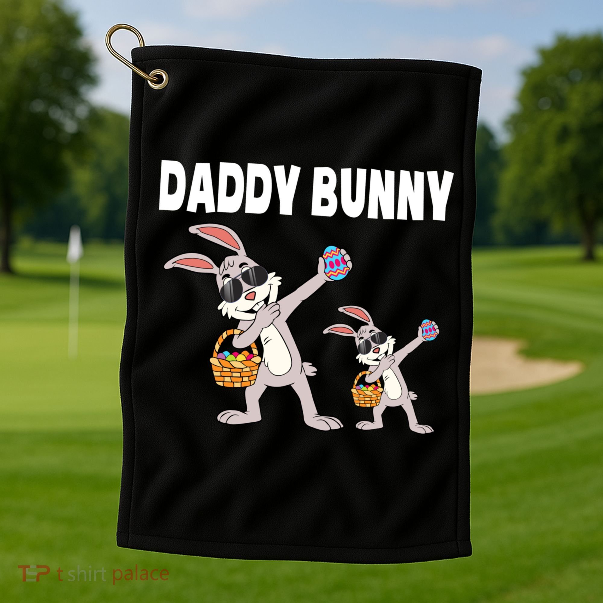Daddy Bunny Gift Cute Matching Family Dad Easter Gift Golf Towel
