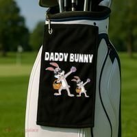 Daddy Bunny Gift Cute Matching Family Dad Easter Gift Golf Towel thumb 2