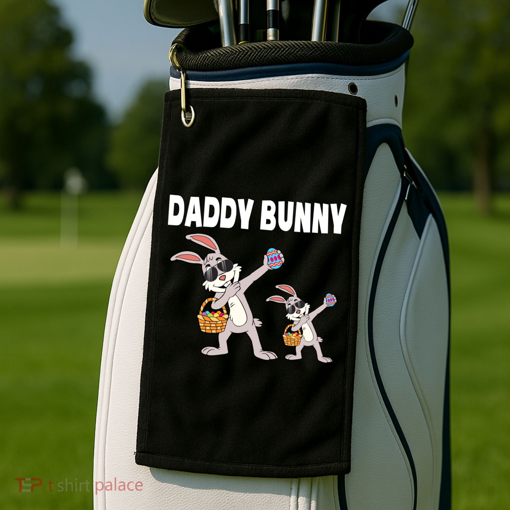 Daddy Bunny Gift Cute Matching Family Dad Easter Gift Golf Towel