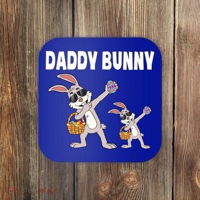 Daddy Bunny Gift Cute Matching Family Dad Easter Gift Coaster