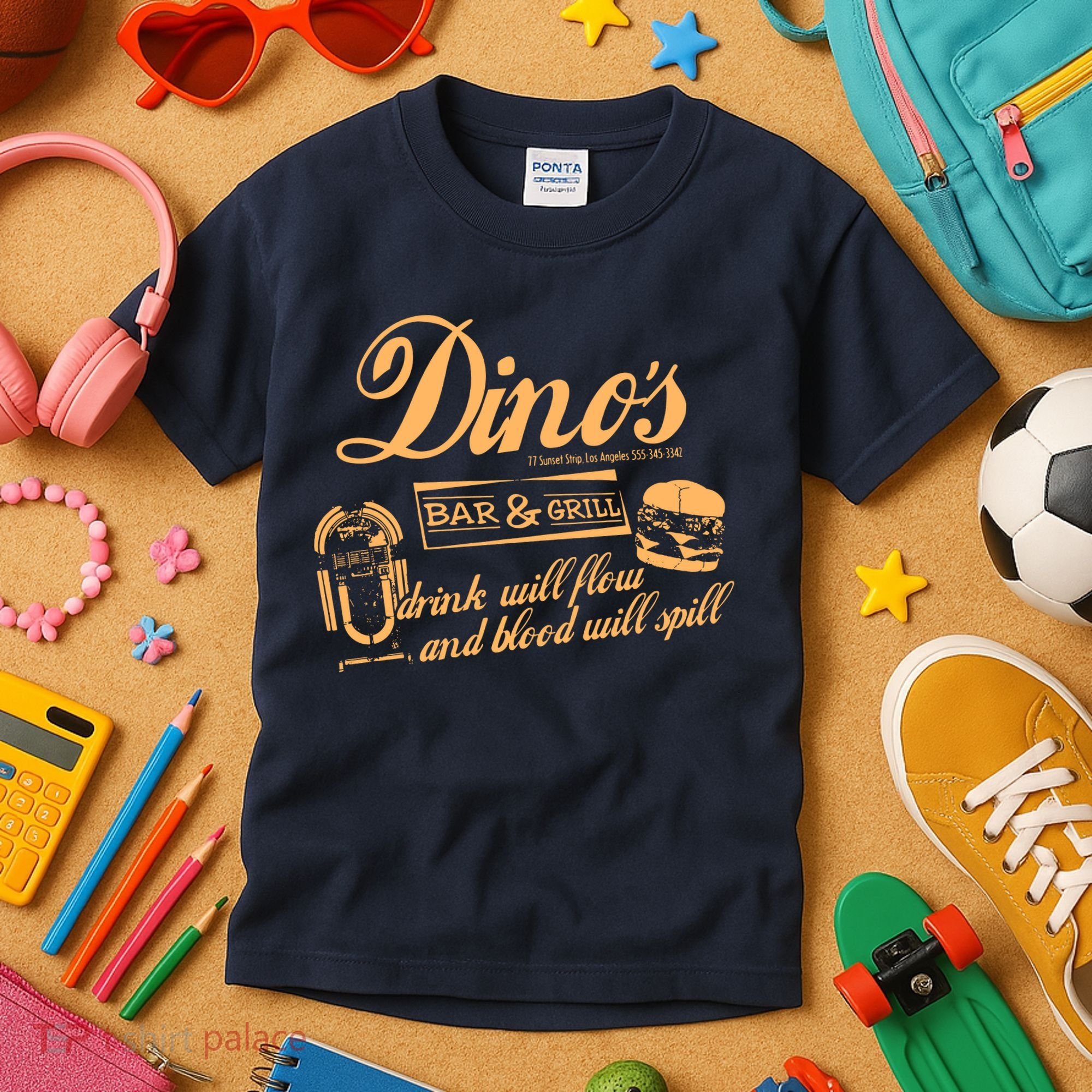 DINO'S BAR & GRILL CLASSIC ROCK Copy Kids T-Shirt