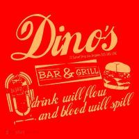 DINO'S BAR & GRILL CLASSIC ROCK Copy Santa Hat thumb 1