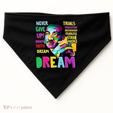 Dream Black History Month Martin Luther King Day USA-Made Doggie Bandana