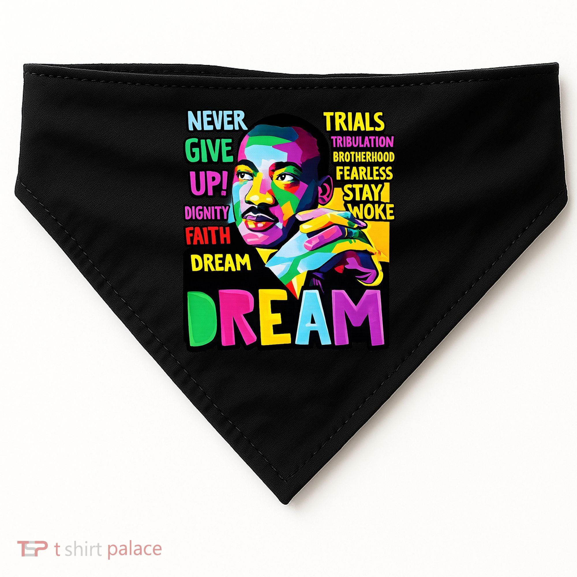 Dream Black History Month Martin Luther King Day USA-Made Doggie Bandana