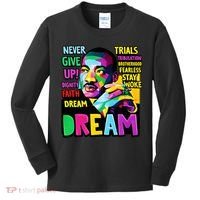Dream Black History Month Martin Luther King Day Kids Long Sleeve Shirt thumb 0