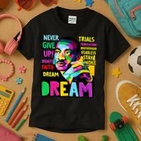 Dream Black History Month Martin Luther King Day Kids T-Shirt thumb 3