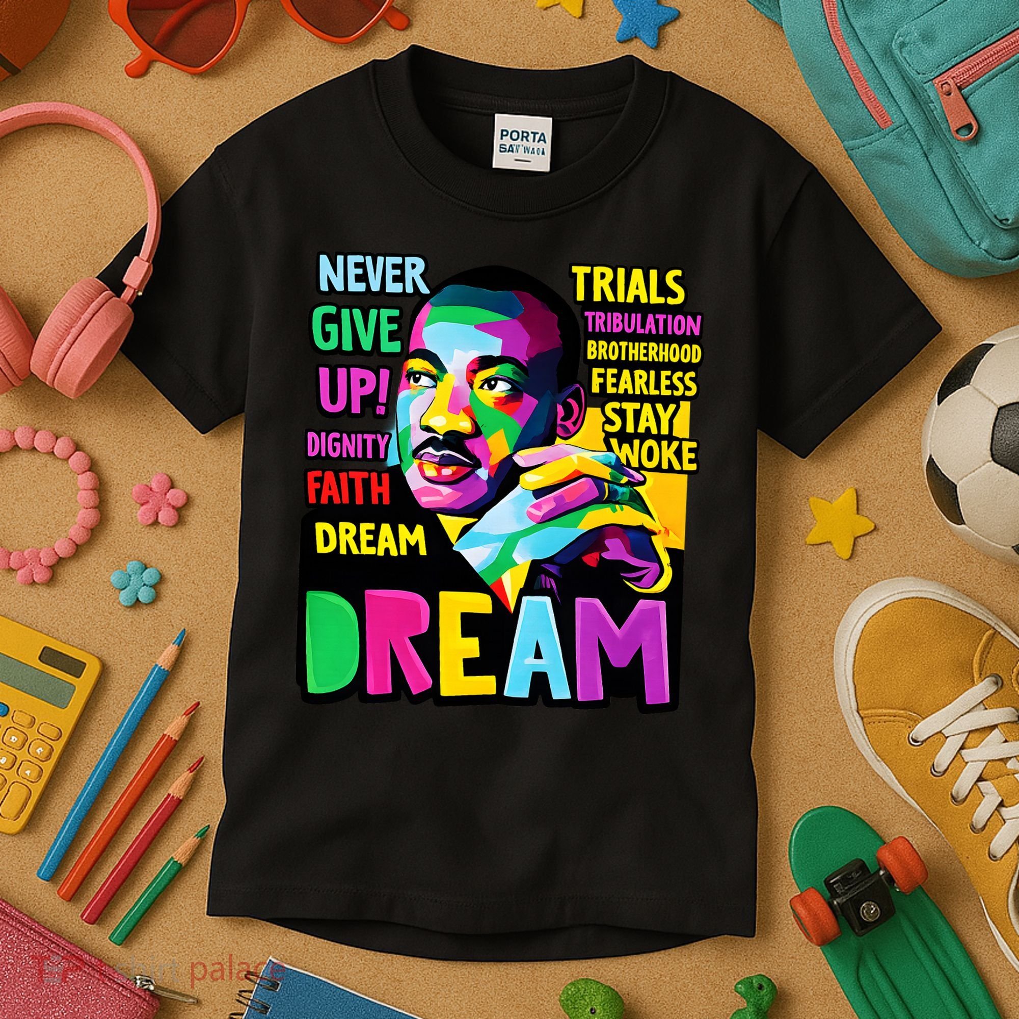 Dream Black History Month Martin Luther King Day Kids T-Shirt