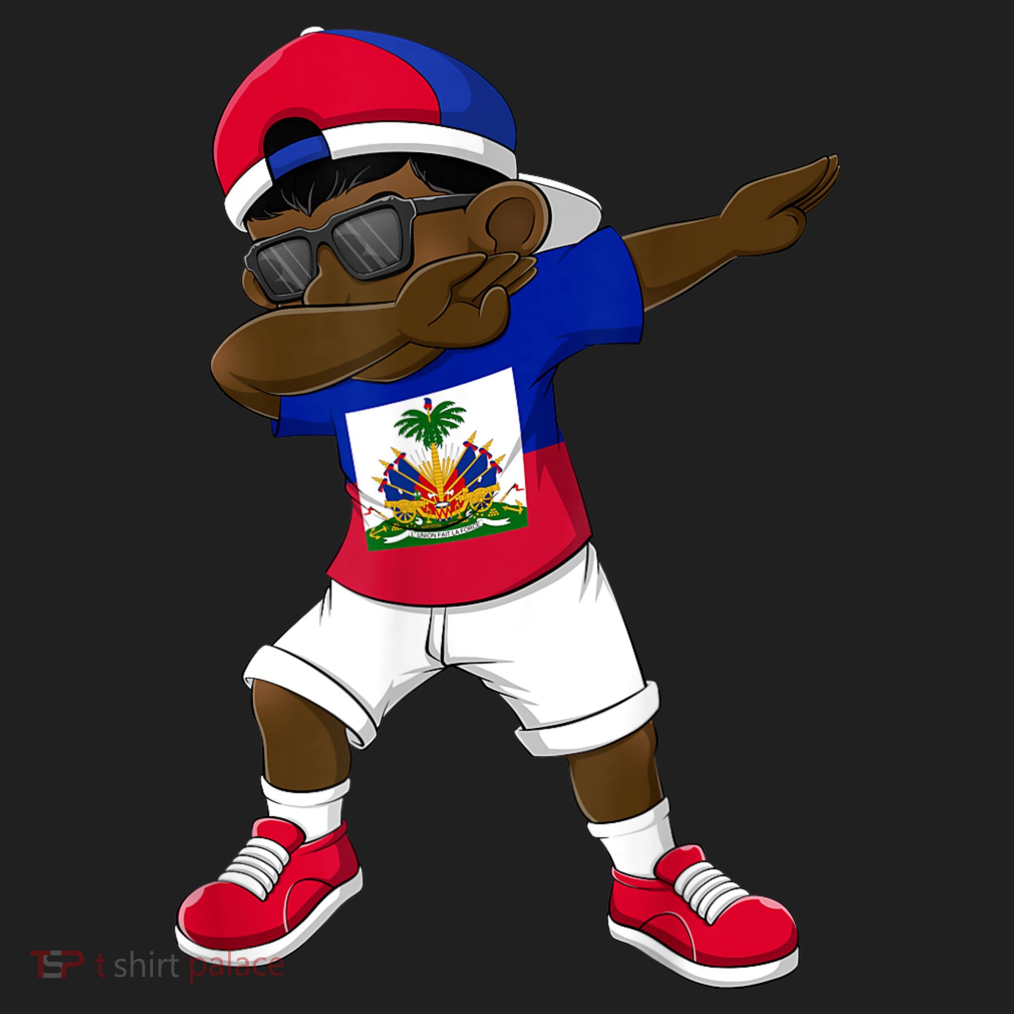Dabbing Boy Haitian Haiti Flag Kid Dab Dance Women's Sweatshirt