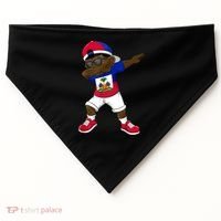 Dabbing Boy Haitian Haiti Flag Kid Dab Dance USA-Made Doggie Bandana thumb 0