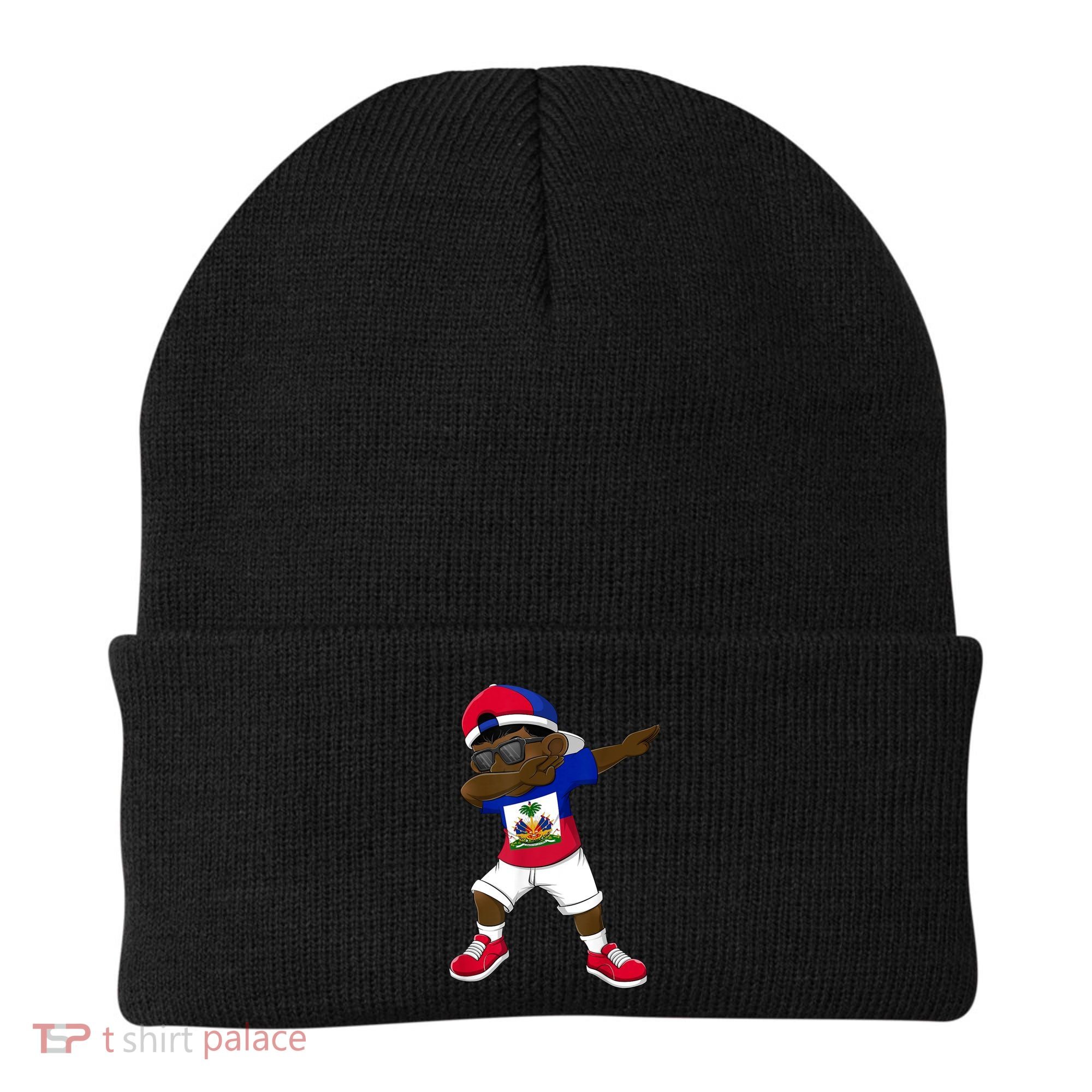 Dabbing Boy Haitian Haiti Flag Kid Dab Dance Beanie