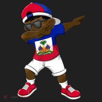 Dabbing Boy Haitian Haiti Flag Kid Dab Dance Hat thumb 2
