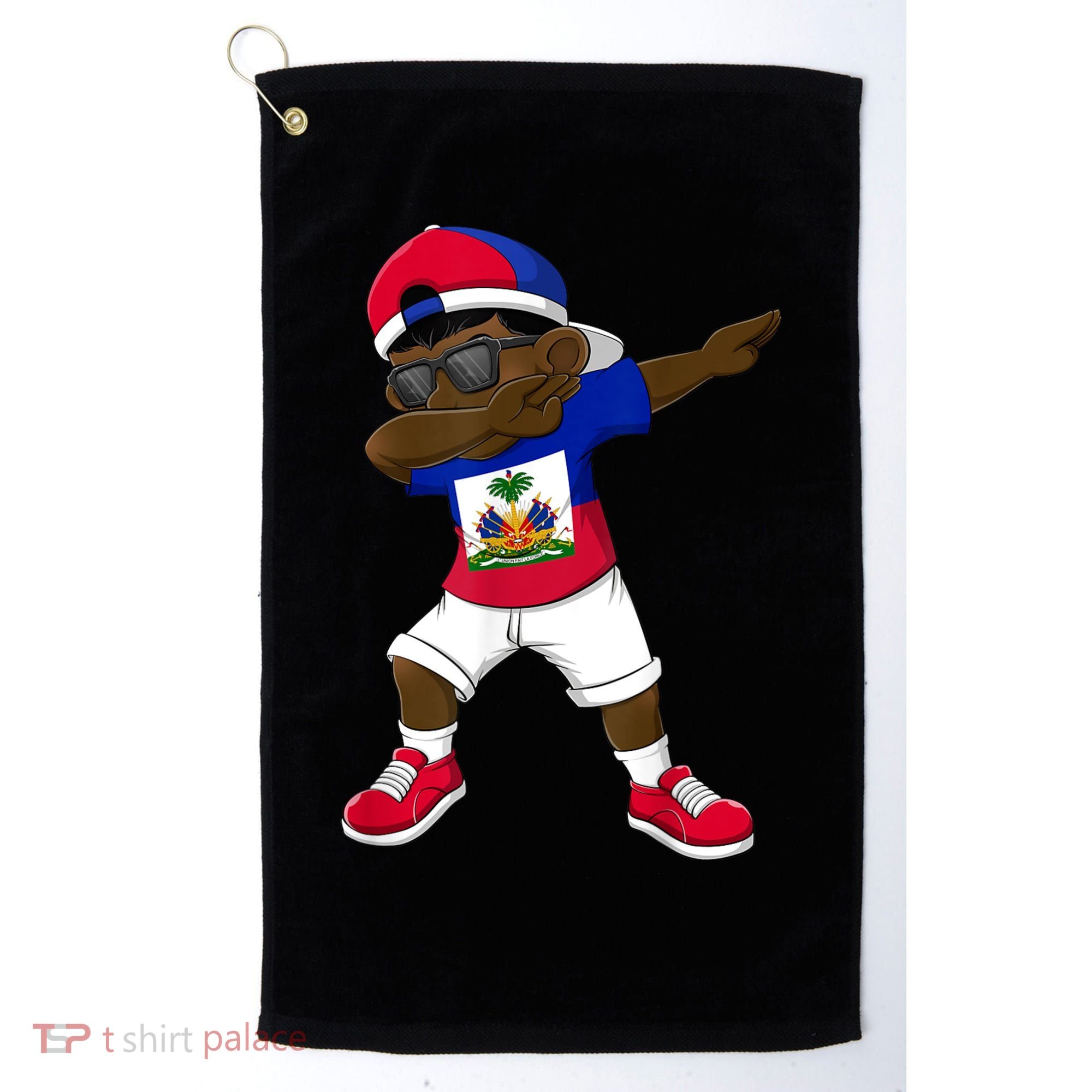 Dabbing Boy Haitian Haiti Flag Kid Dab Dance Golf Towel