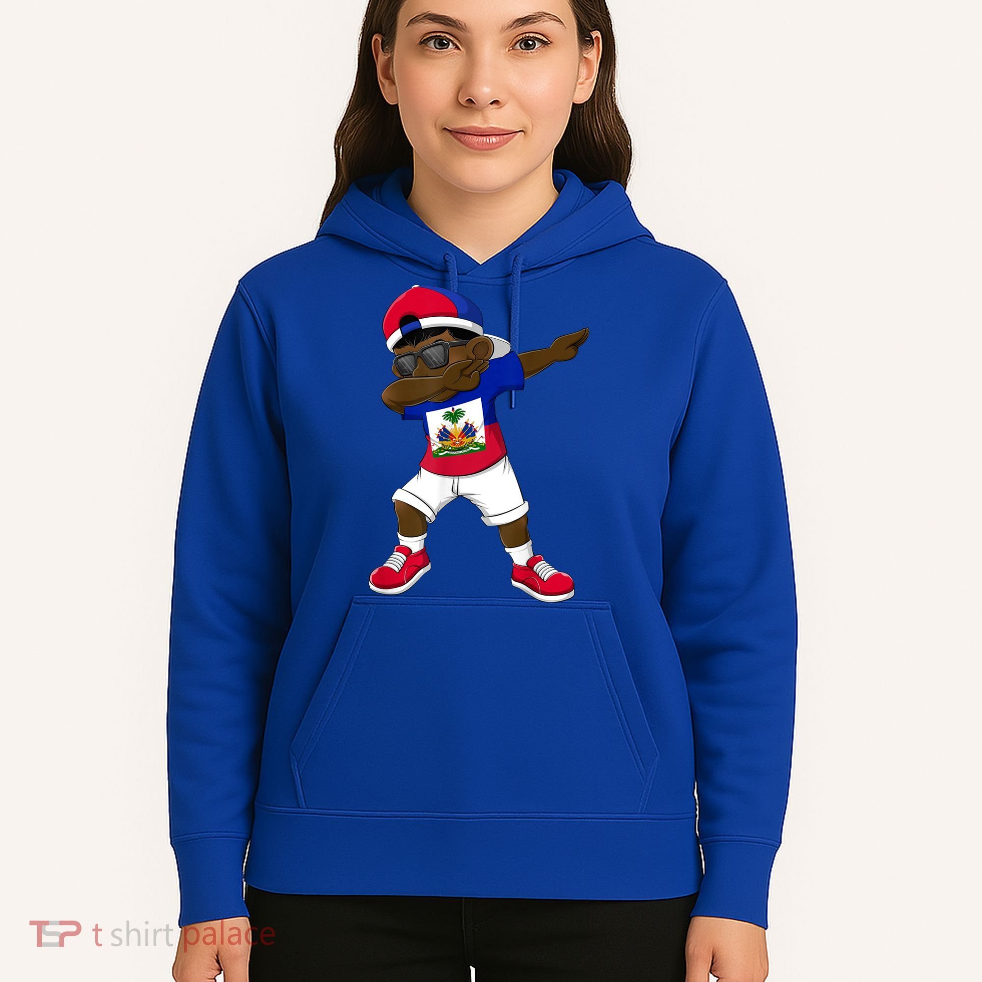 Dabbing Boy Haitian Haiti Flag Kid Dab Dance Hoodie