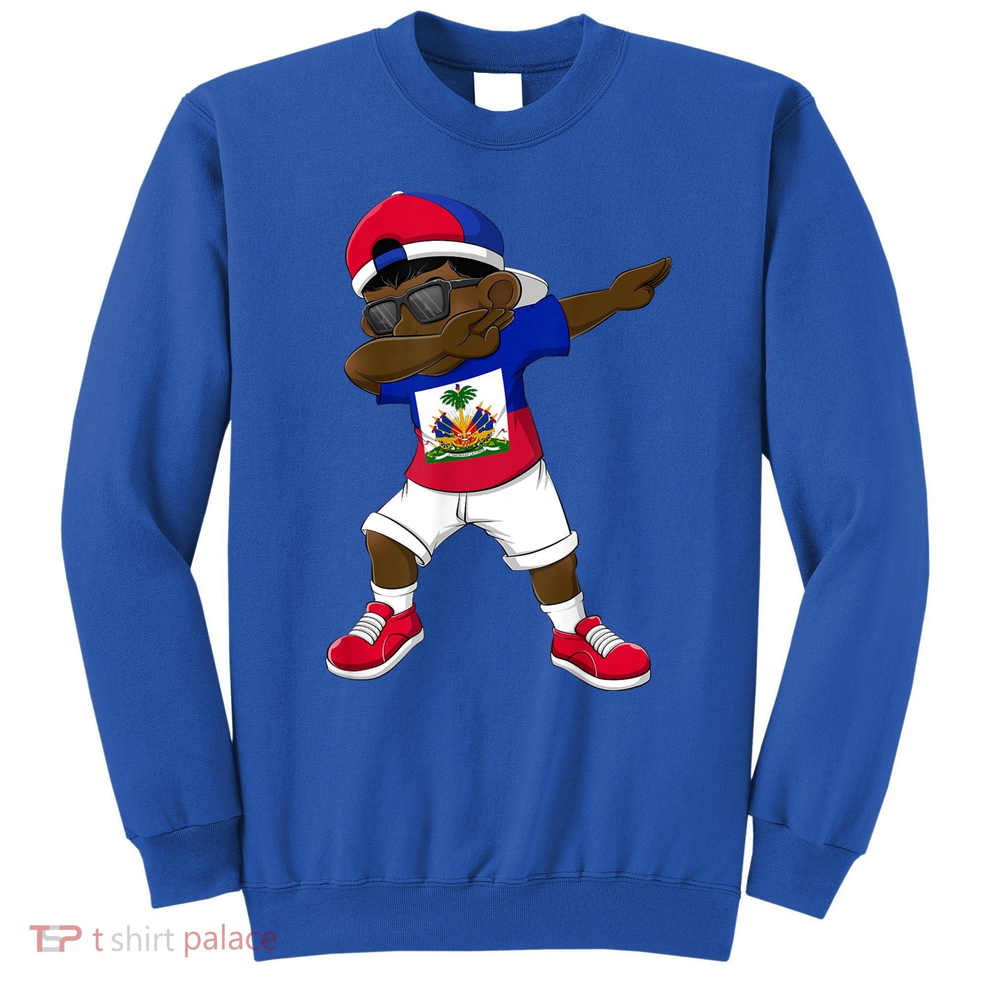 Dabbing Boy Haitian Haiti Flag Kid Dab Dance Sweatshirt
