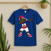 Dabbing Boy Haitian Haiti Flag Kid Dab Dance T-Shirt thumb 2