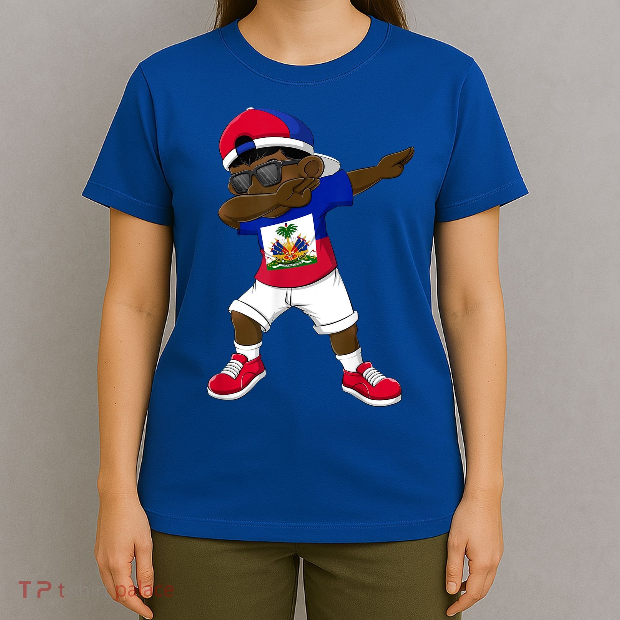 Dabbing Boy Haitian Haiti Flag Kid Dab Dance T-Shirt