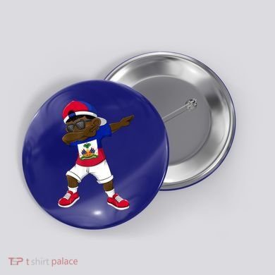 Dabbing Boy Haitian Haiti Flag Kid Dab Dance Button