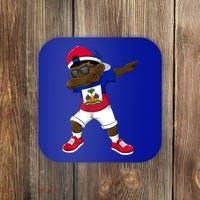 Dabbing Boy Haitian Haiti Flag Kid Dab Dance Coaster thumb 0