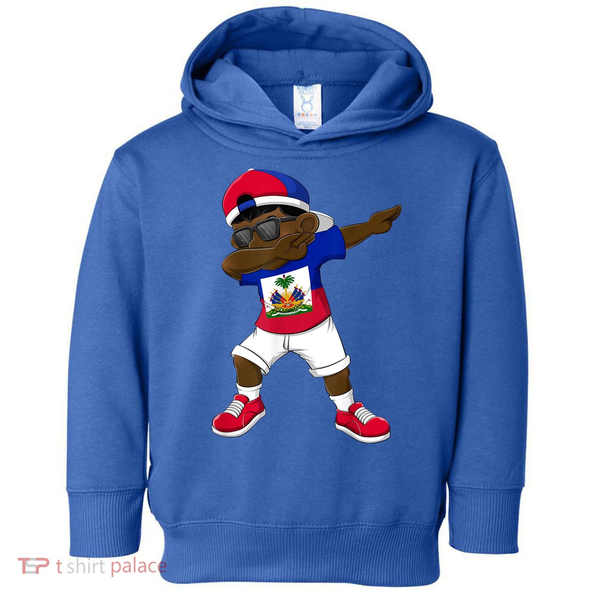 Dabbing Boy Haitian Haiti Flag Kid Dab Dance Toddler Hoodie